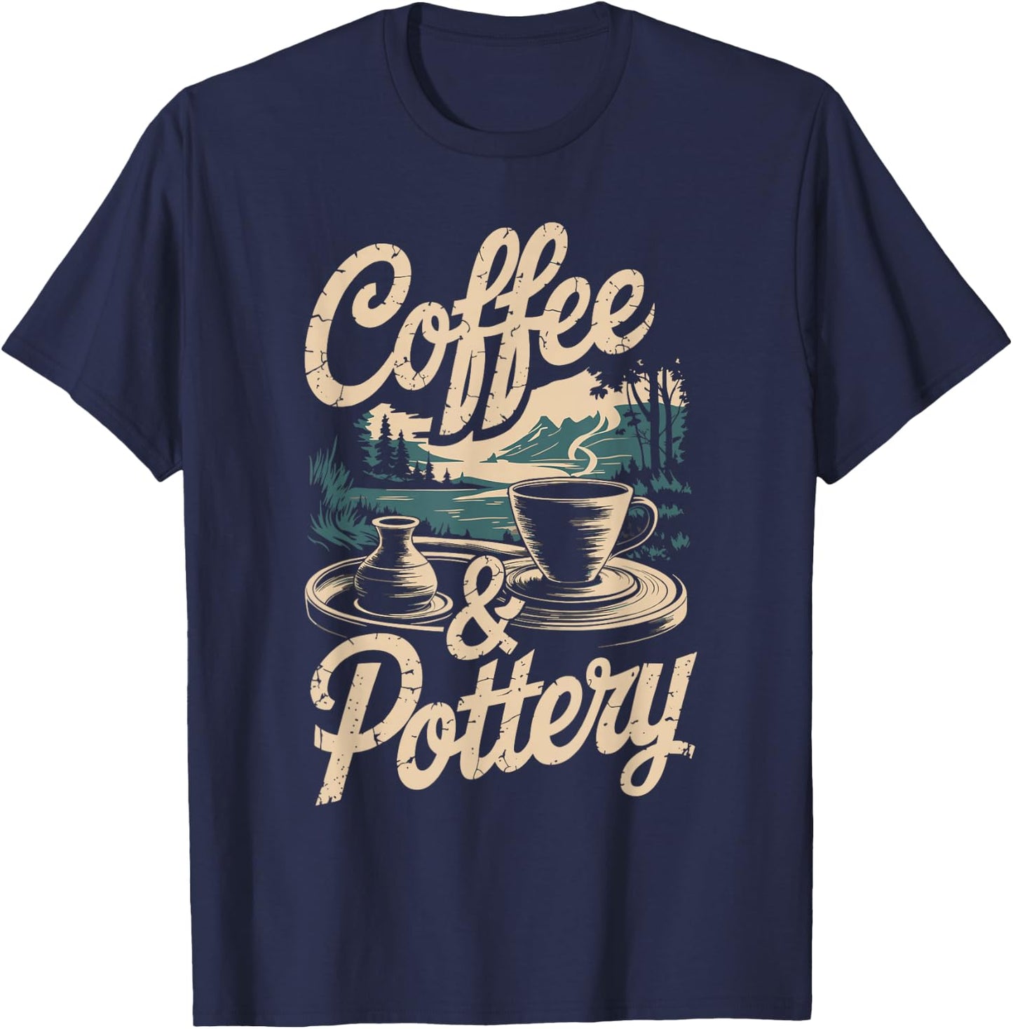 Coffee And Pottery T-Shirt - T-Shirt | Navy