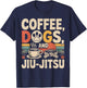 Jiu Jitsu Coffee Dog Retro Vintage Coffee Dogs and Jiu-Jitsu T-Shirt - T-Shirt | Navy