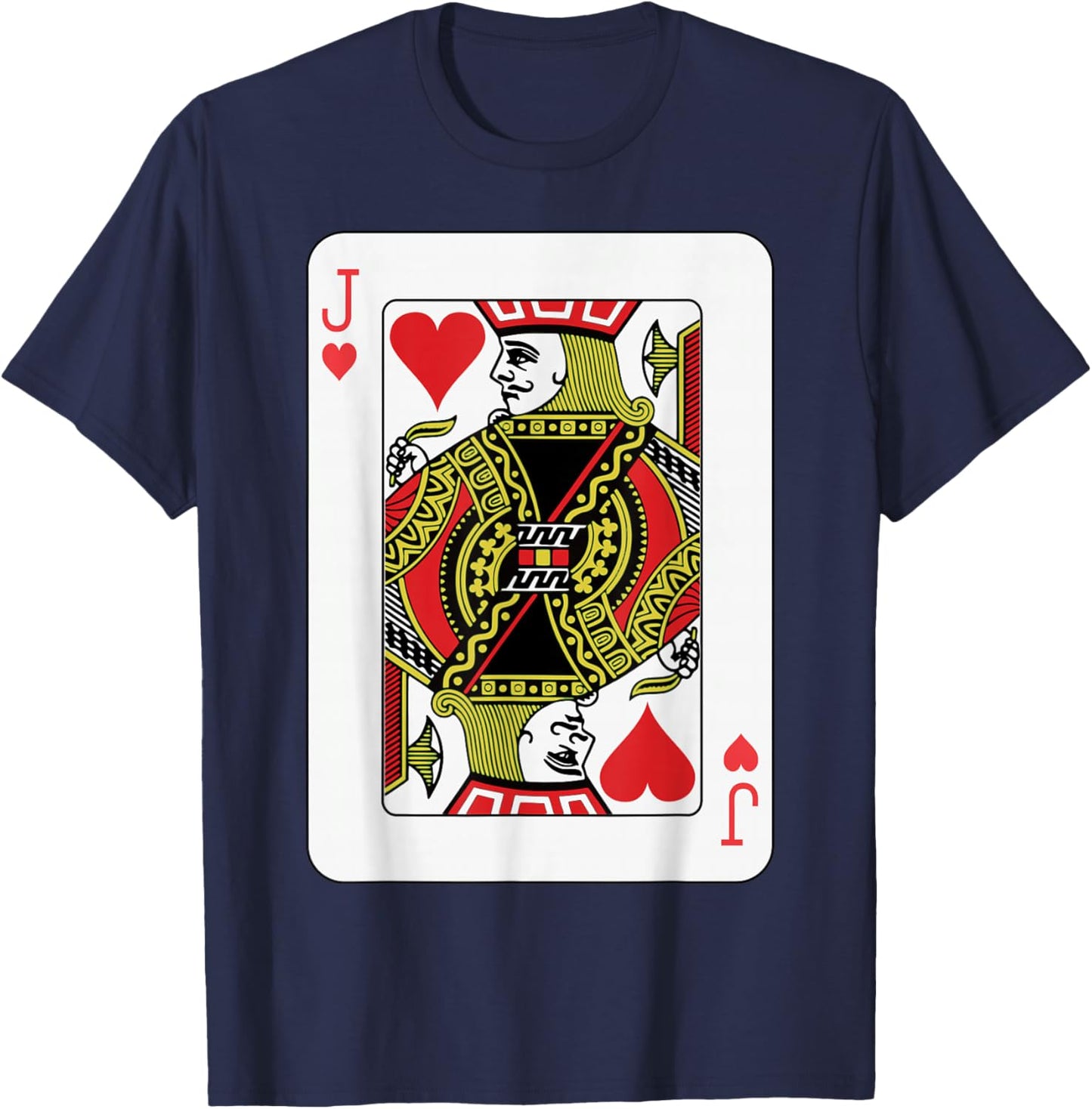 Jack of Hearts Playing Card Poker T-Shirt - T-Shirt | Navy