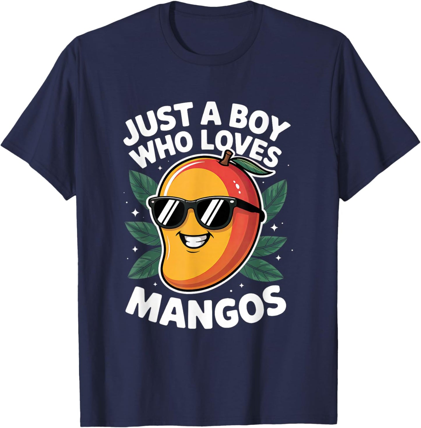 Just a Boy Who Loves Mangos Mango Fruit Men Boys Kds Teens T-Shirt - T-Shirt | Navy