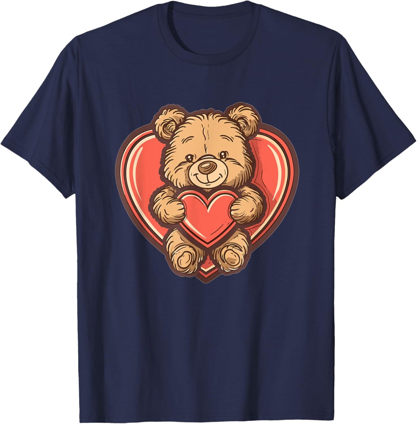 Cartoon Teddy I Cute Teddy Bear T-Shirt - T-Shirt | Navy