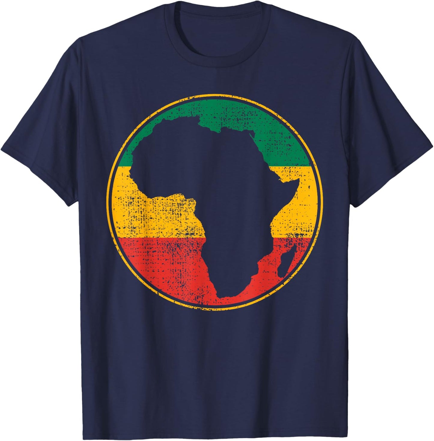 Africa Vintage Retro Map Tanzania Namibia Kenya T-Shirt - T-Shirt | Navy