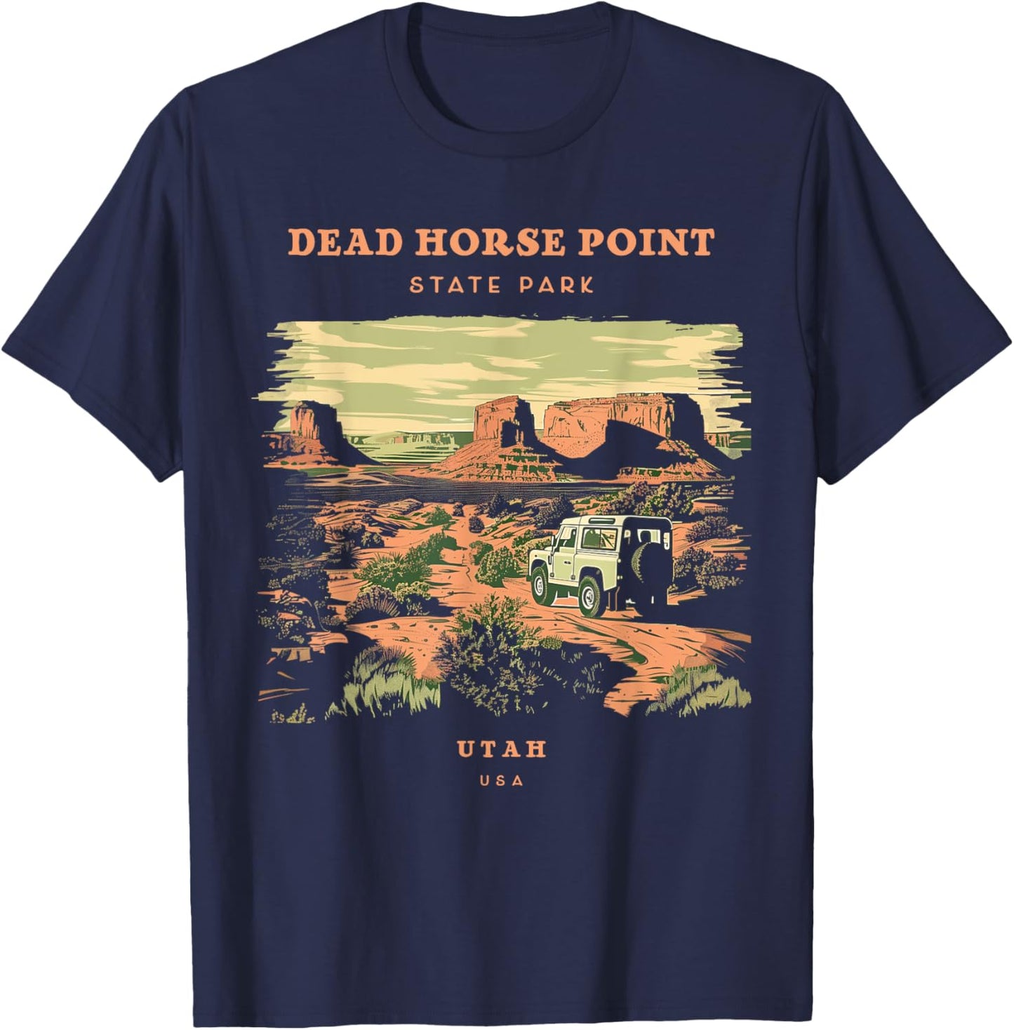 Dead Horse Point State Park Utah Retro Vintage T-Shirt - T-Shirt | Navy