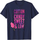 Funny Cotton Candy Sweet & Low Girls Gift T-Shirt - T-Shirt | Navy