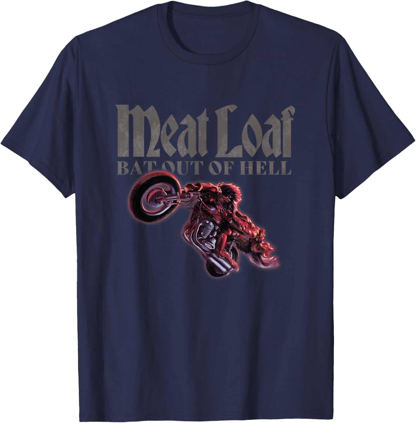 Meat Loaf Bat Out of Hell Bike T-Shirt - T-Shirt | Navy