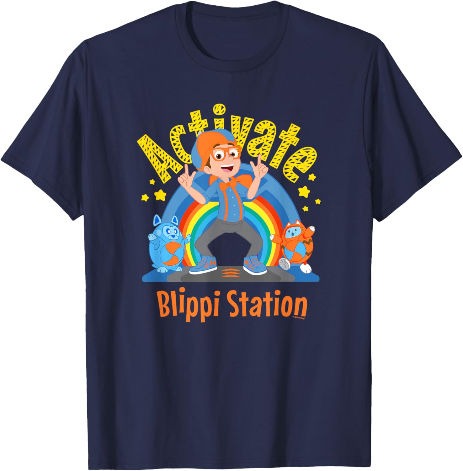 Blippi Rainbow Activate Station Dance T-Shirt - T-Shirt | Navy
