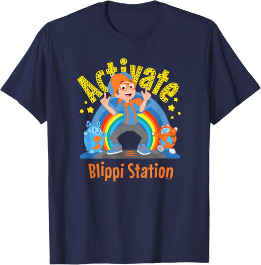 Blippi Rainbow Activate Station Dance T-Shirt - T-Shirt | Navy