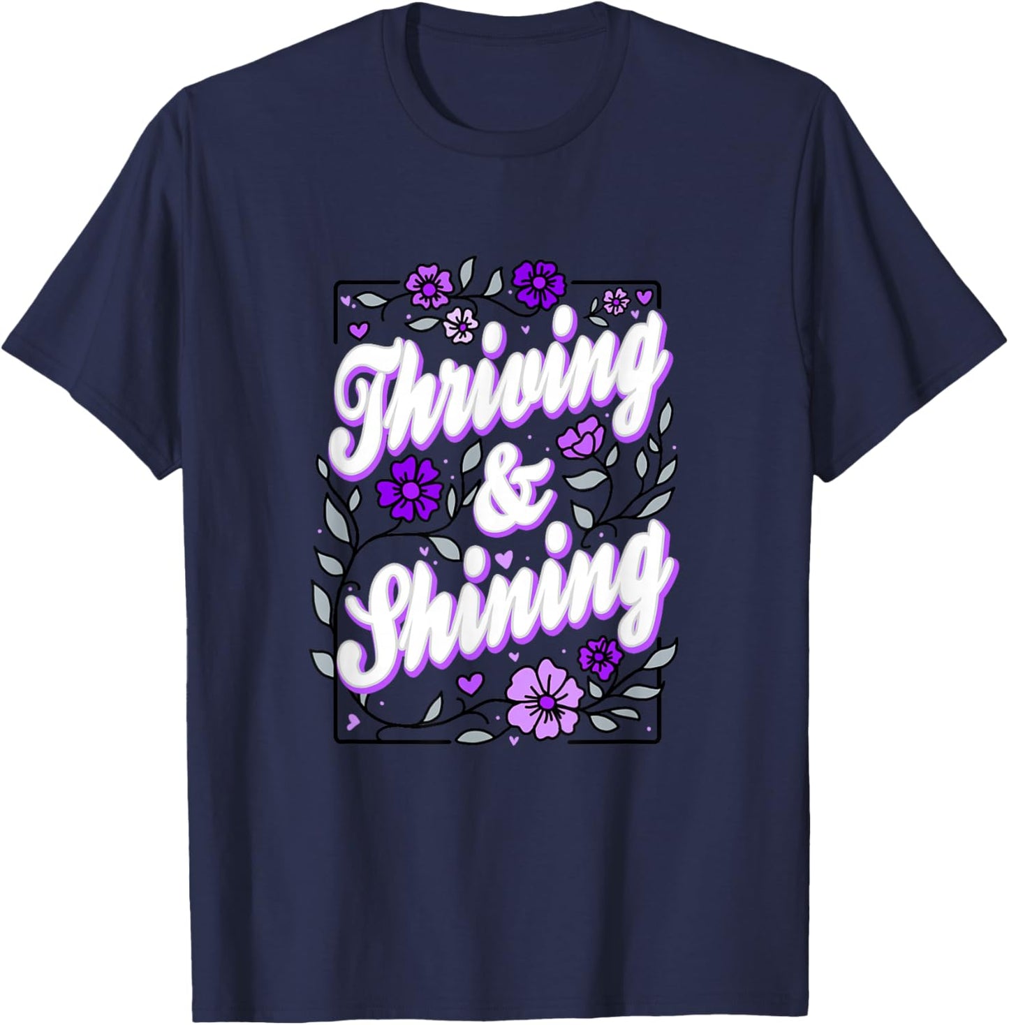 Purple Color Thriving Shining Purple Graphic T-Shirt - T-Shirt | Navy