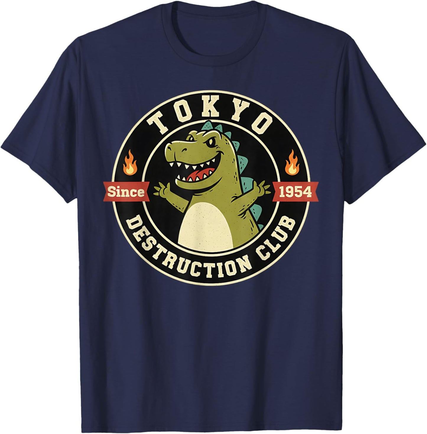 Tokyo Destruction Club Lustige ironische Kaiju-Grafik T-Shirt - T-Shirt | Navy