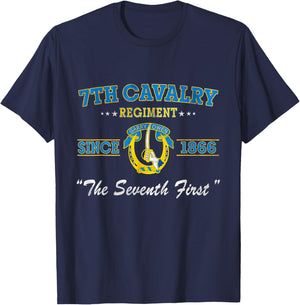 7th Cavalry Regiment Veteran Military Father Day T-Shirt - T-Shirt | Navy