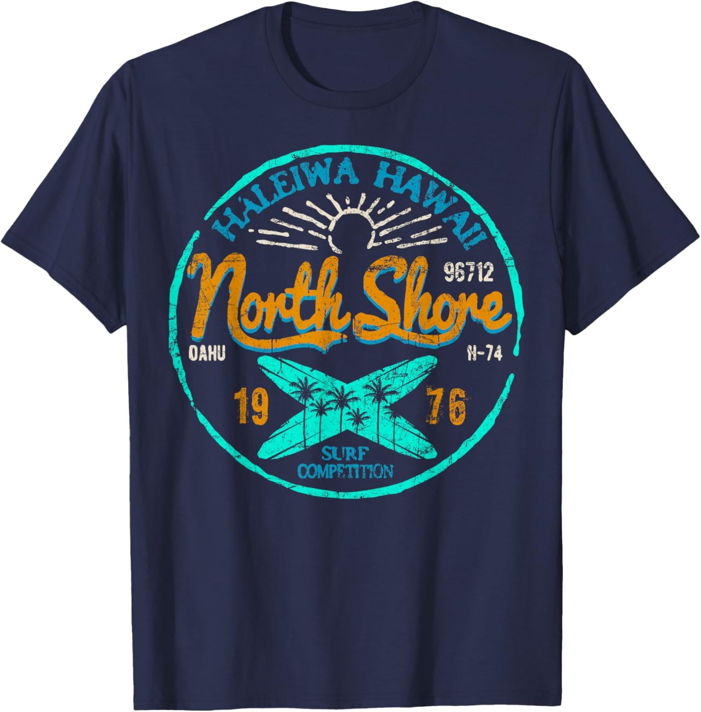 North Shore Hawaii Surfing Haleiwa Oahu Surf Surfer T-Shirt - T-Shirt | Navy