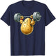 Funny Potato Weightlifting Artwork Funny Weightlifting T-Shirt - T-Shirt | Navy