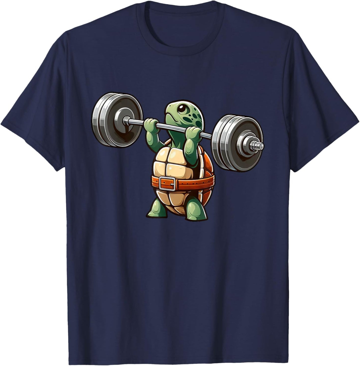 Turtle Weightlifter Strong Workout Gym T-Shirt - T-Shirt | Navy