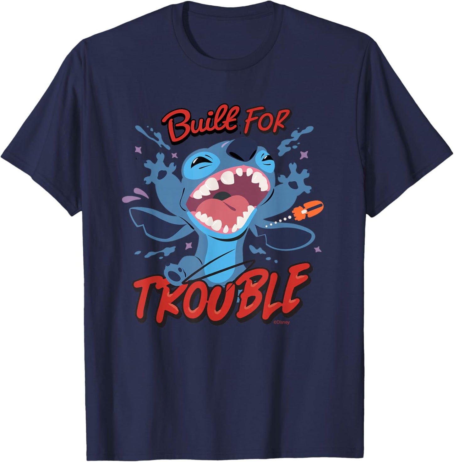 Disney Stitch Built for Trouble T-Shirt - T-Shirt | Navy