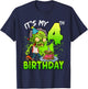 It's My 4th Birthday Zombie Lover 4 Year Old Boys Girls T-Shirt - T-Shirt | Navy