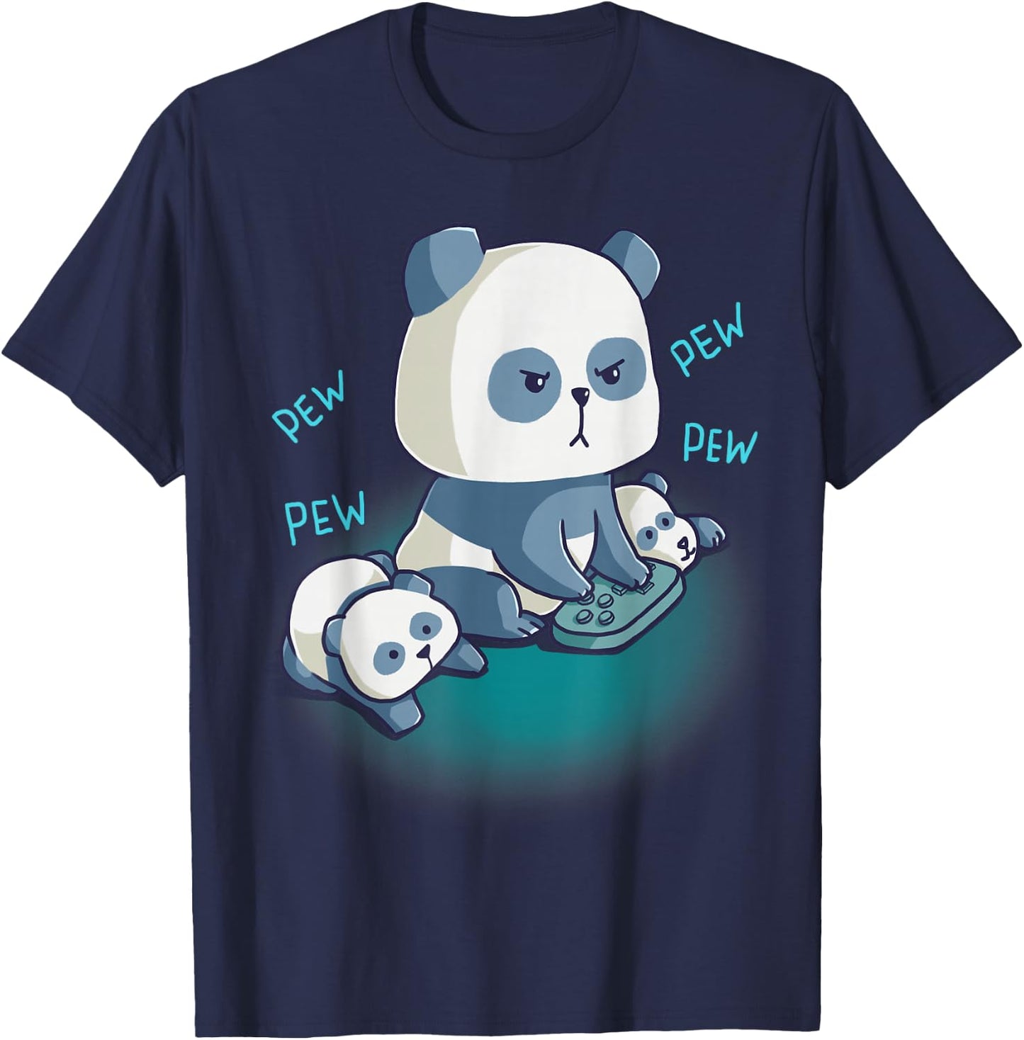 Gamer Parents Dad Mum Child Panda Bear Video Gaming Nerd T-Shirt - T-Shirt | Navy