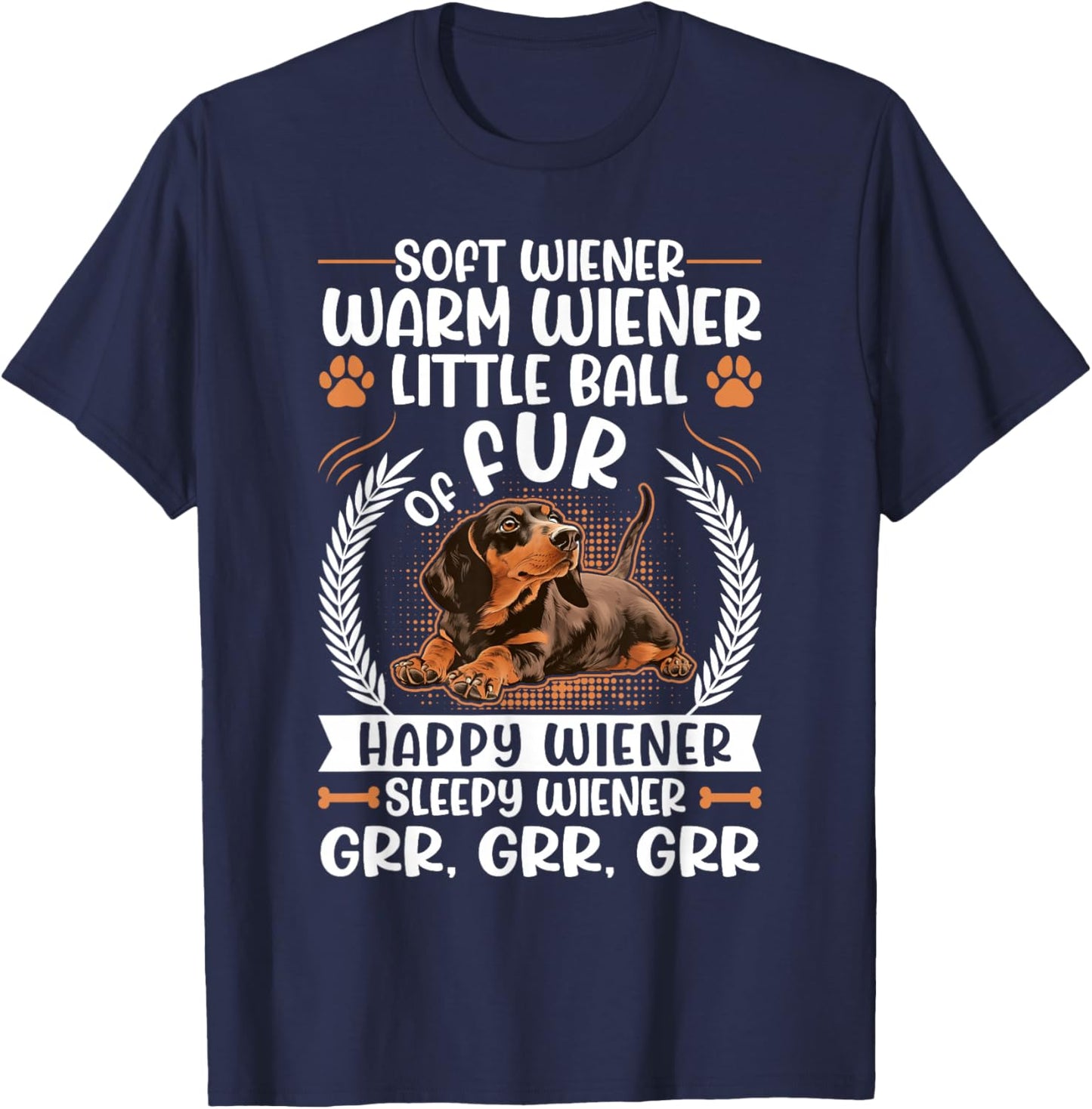 Dachshund Soft Wiener Warm Wiener Weiner Doxie Dog Lover T-Shirt - T-Shirt | Navy