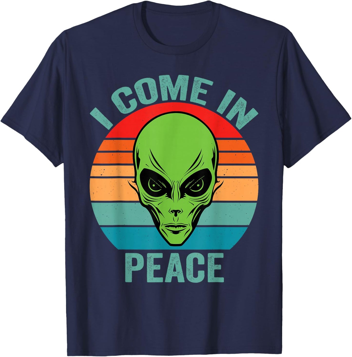 I Come In Peace im Peace Matching Couples Alien T-Shirt - T-Shirt | Navy