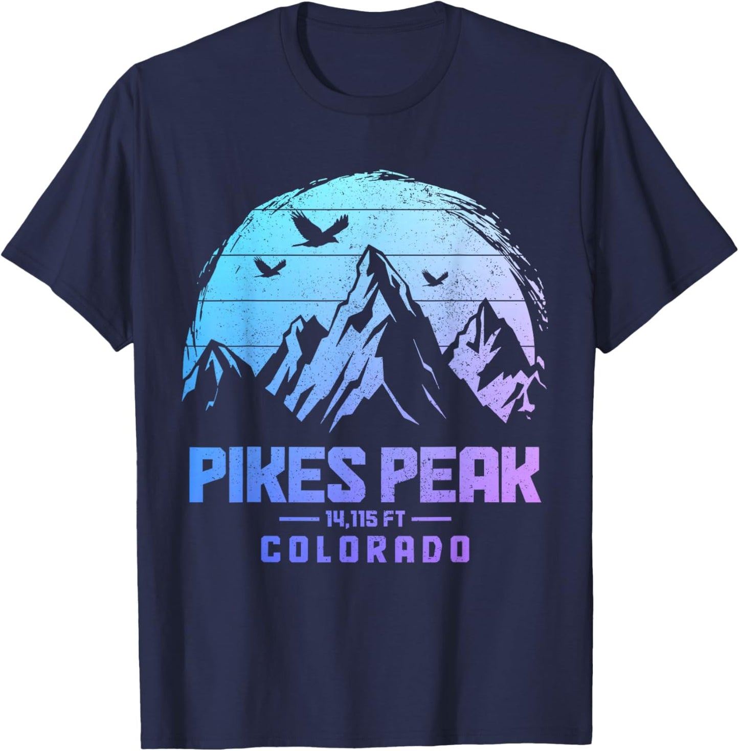 Pikes Peak Colorado Rocky Mountains Climbing Souvenirs T-Shirt - T-Shirt | Navy