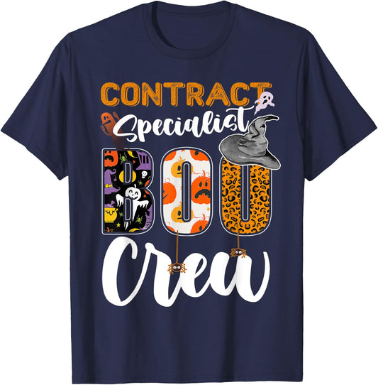 Contract Specialist Boo Crew Halloween Matching T-Shirt - T-Shirt | Navy