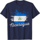 Nicaragua Flag Vintage Souvenir T-Shirt - T-Shirt | Navy