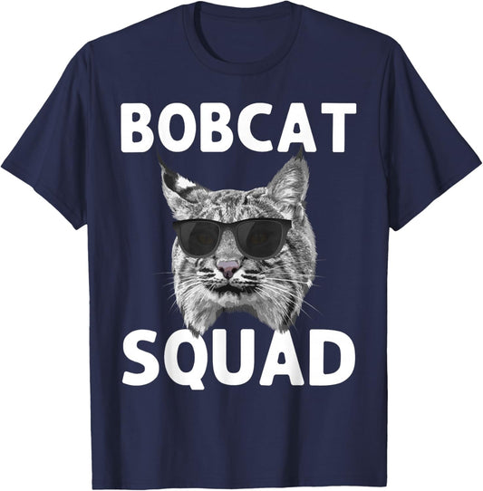 Best Bobcat Art Women Kids Bobcat Animal Cat Bobcat T-Shirt - T-Shirt | Navy