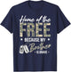 Home of The Free Because My Brother is Brave Proud US Army T-Shirt - T-Shirt | Navy