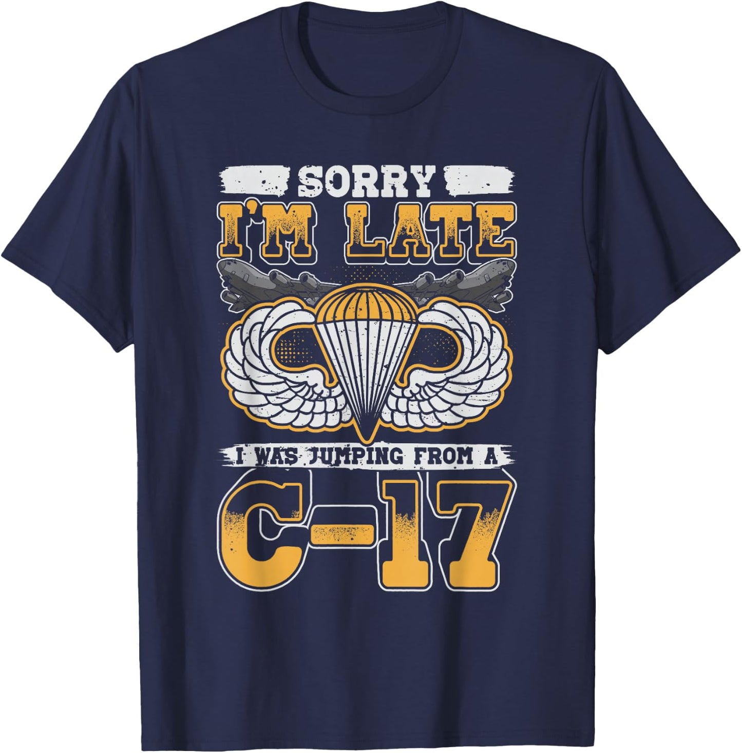 Airborne Division Paratrooper C-17 T-Shirt - T-Shirt | Navy