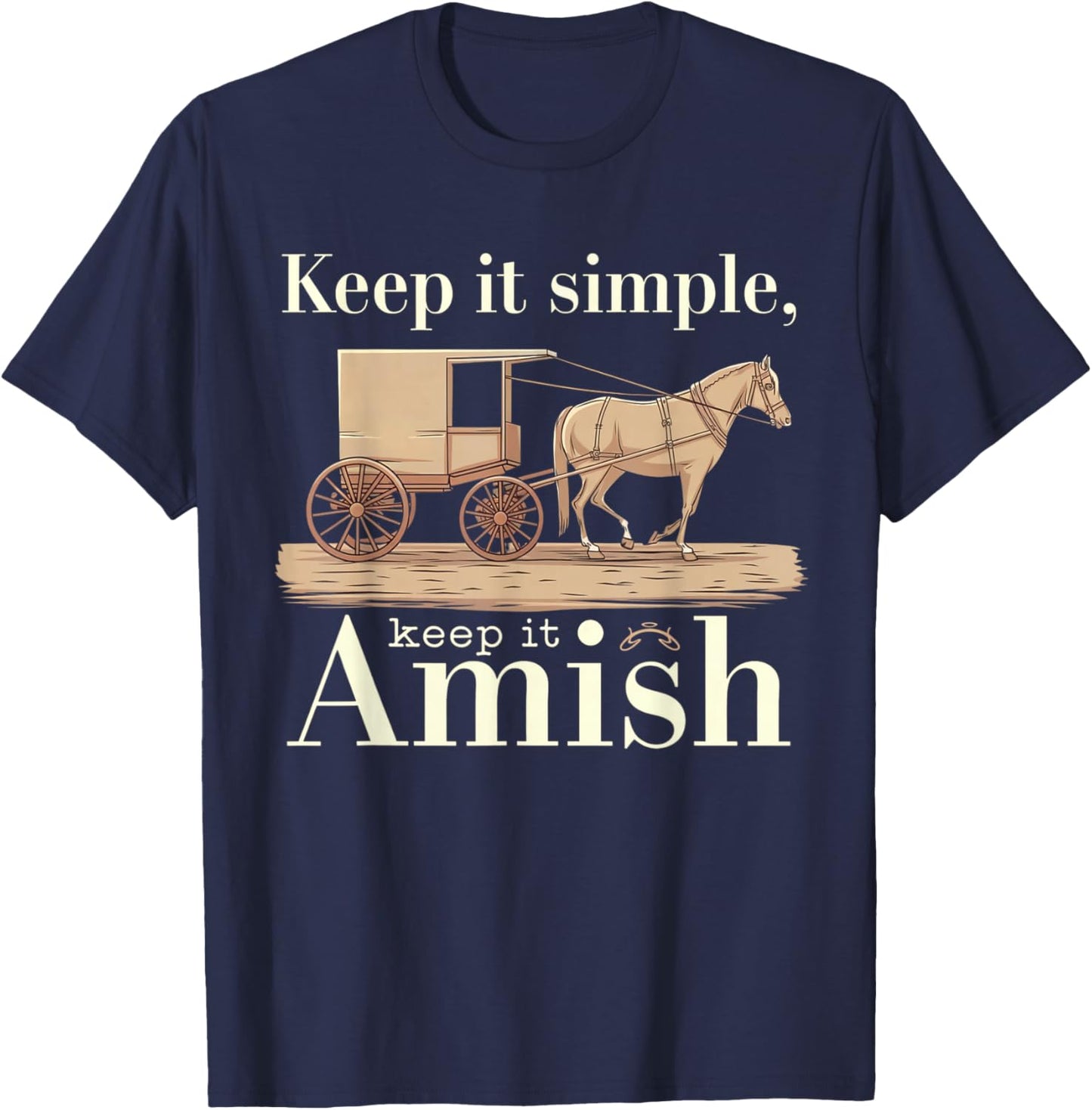 Amish Buggy – Classic Countryside Design T-Shirt - T-Shirt | Navy