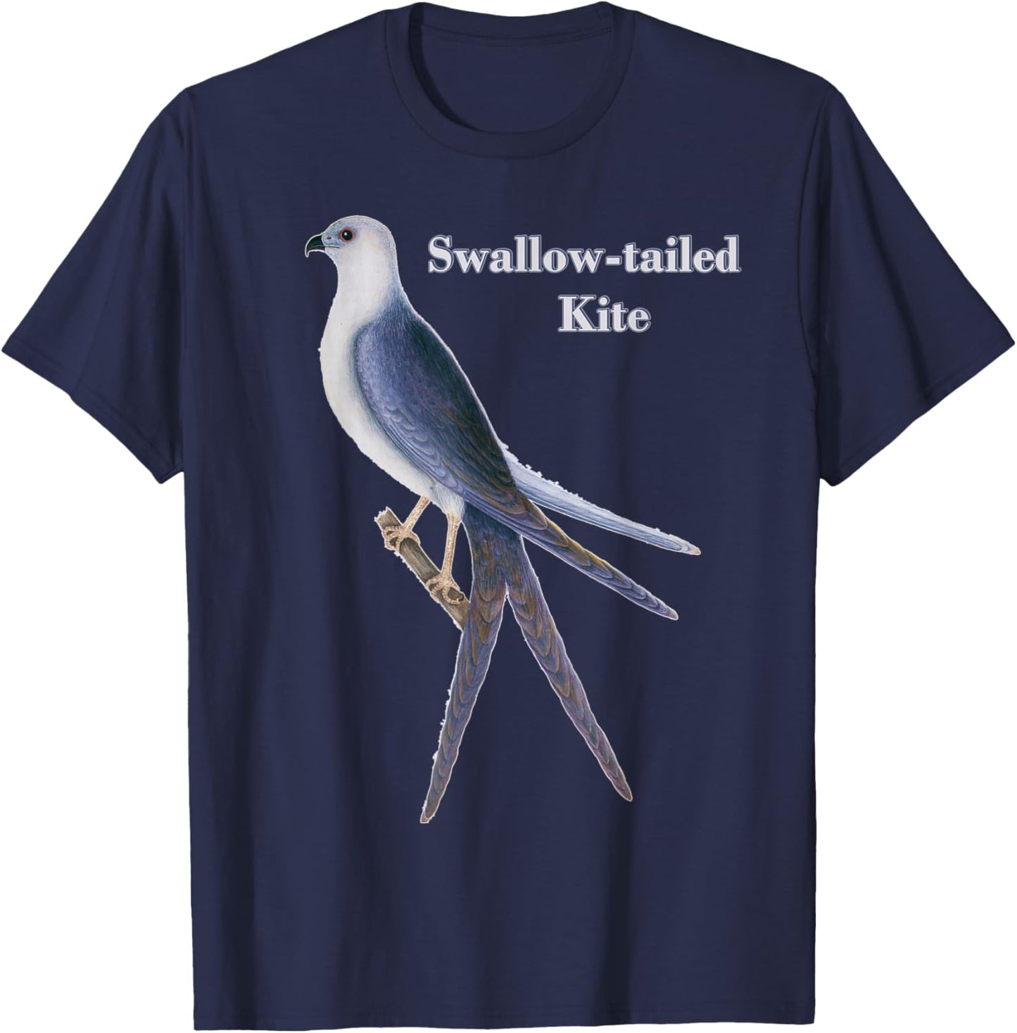 Swallow-tailed Kite Bird Drawing T-Shirt - T-Shirt | Navy