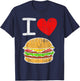 I Love Burgers Funny Hamburger Cheeseburger Graphic T-Shirt - T-Shirt | Navy