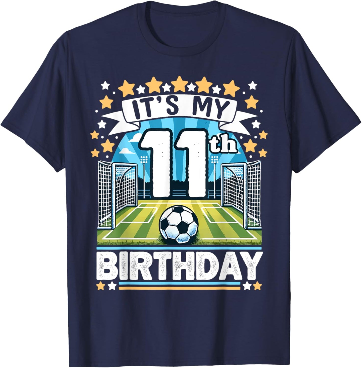 It's My 11th Birthday Soccer Football 11 Years Boy Player T-Shirt - T-Shirt | Navy