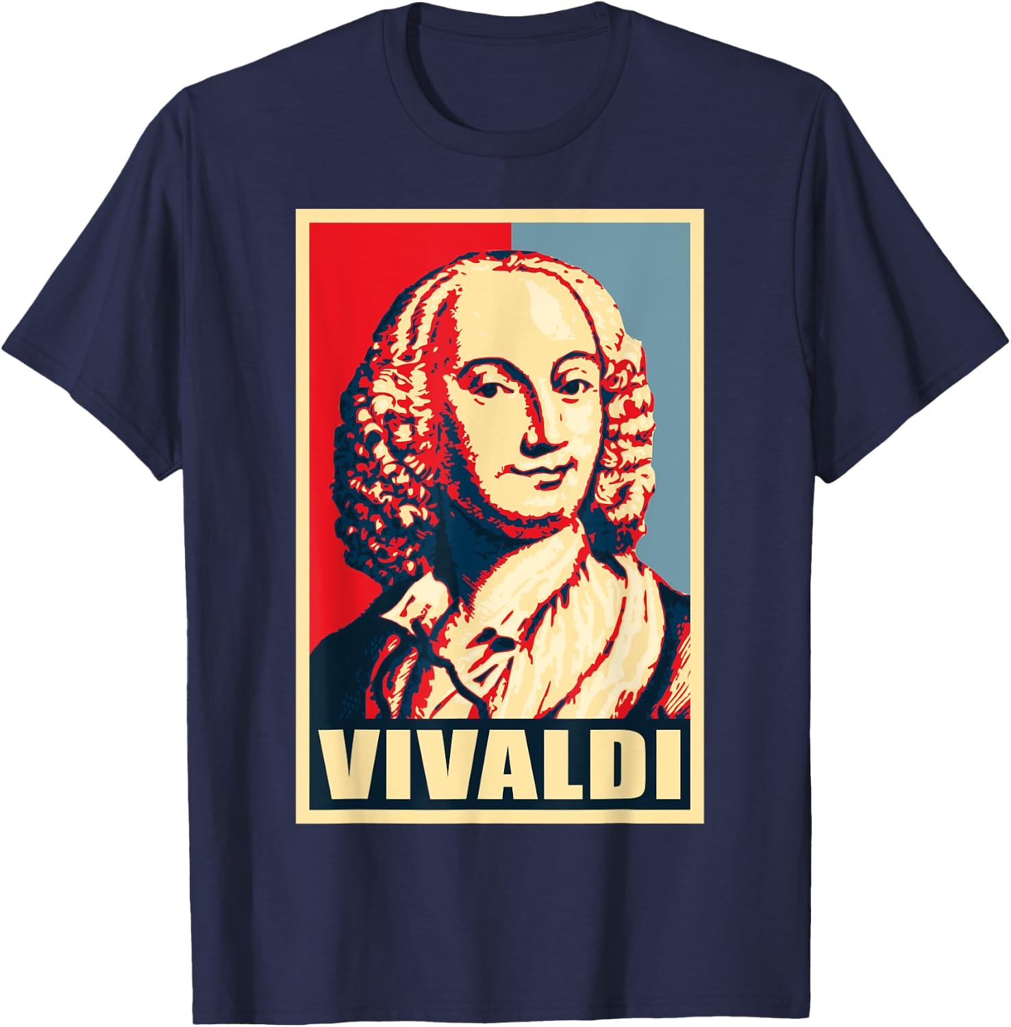 Antonio Vivaldi Classical Music Composer Retro T-Shirt - T-Shirt | Navy