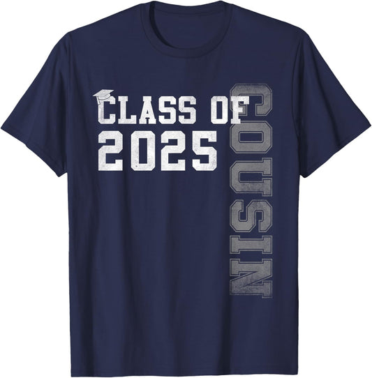 Cousin Senior 2025 Proud Cousin Of A Class Of 2025 Graduate T-Shirt - T-Shirt | Navy