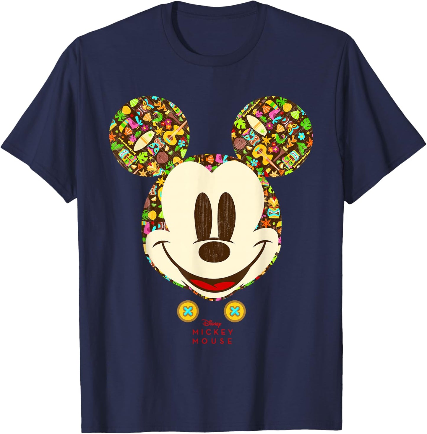 Disney Year of The Mouse Tiki Holiday Mickey July Small T-Shirt - T-Shirt | Navy