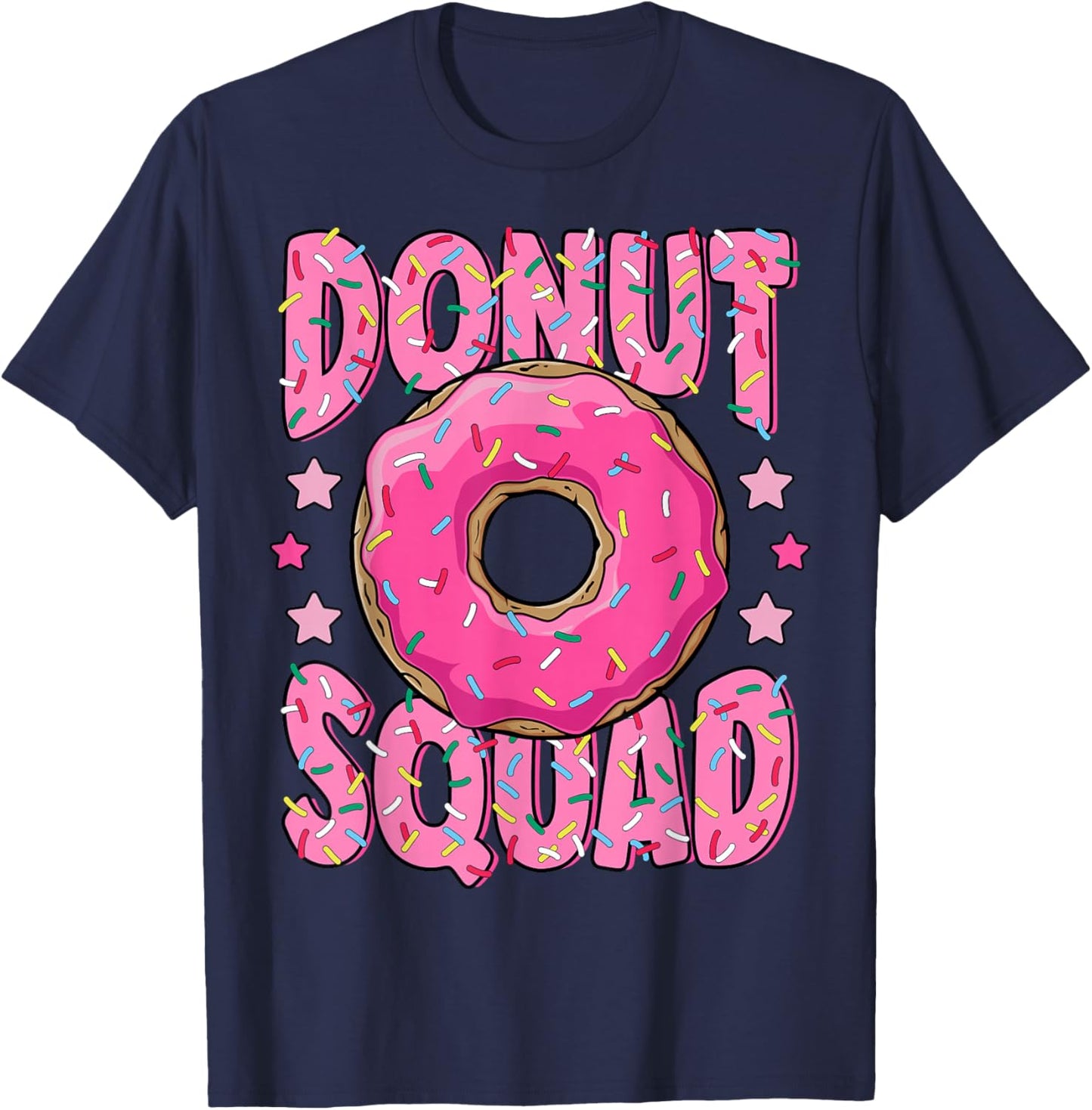 Pink Donut Squad Sprinkles Donut Lover Matching Donut Party T-Shirt - T-Shirt | Navy