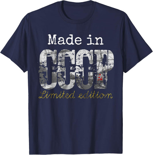 Made in CCCP Shirt Limited Edition - Retro Vintage USSR T-Shirt - T-Shirt | Navy