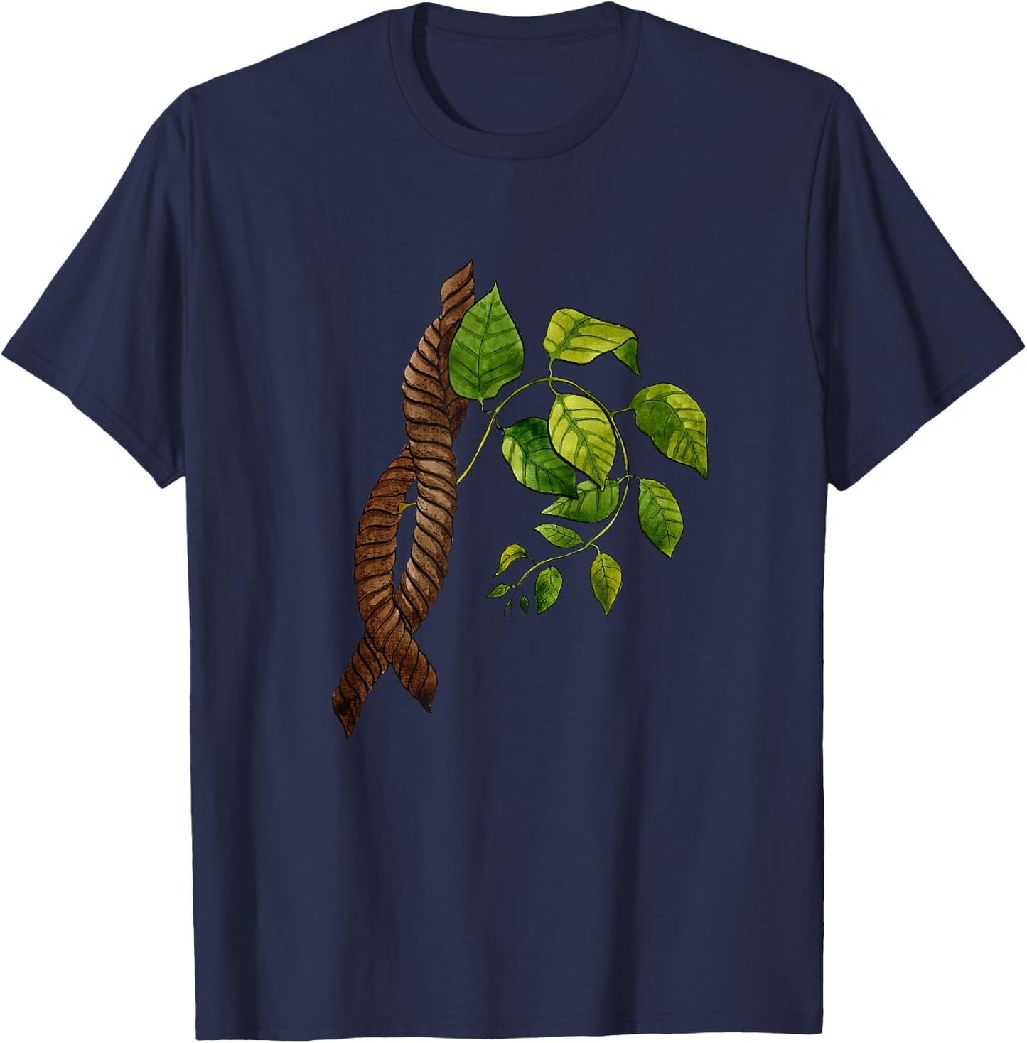 Ayahuasca House Plant DMT Green Leaf Leaves Mind Spirit T-Shirt - T-Shirt | Navy