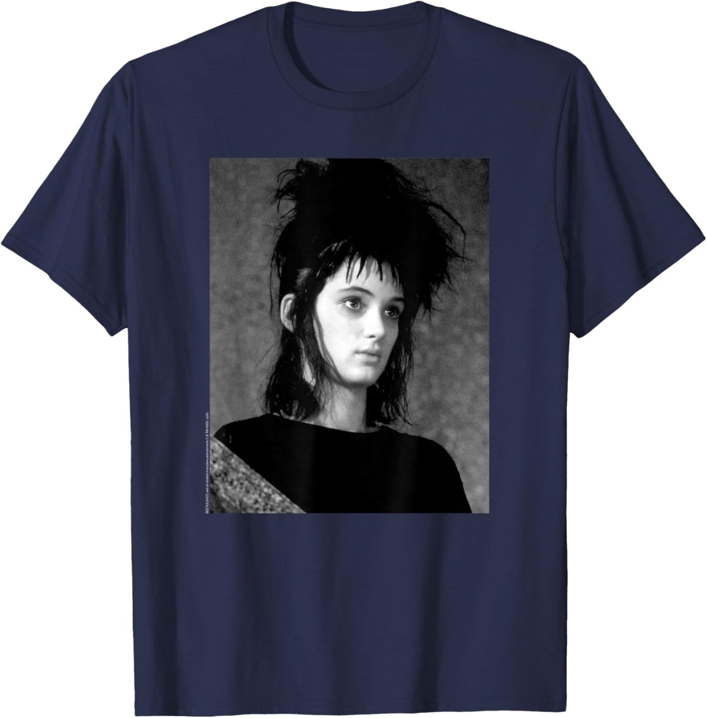 Beetlejuice Lydia Deetz Vintage Black and White Photo Movie T-Shirt - T-Shirt | Navy