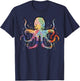 Colorful Octopus Cephalopod Animal Women Girls Kids Toddler T-Shirt - T-Shirt | Navy
