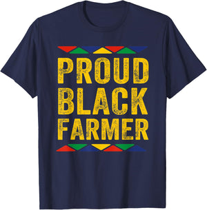 Proud Black Farmer Black History Month 2021 African American T-Shirt - T-Shirt | Navy