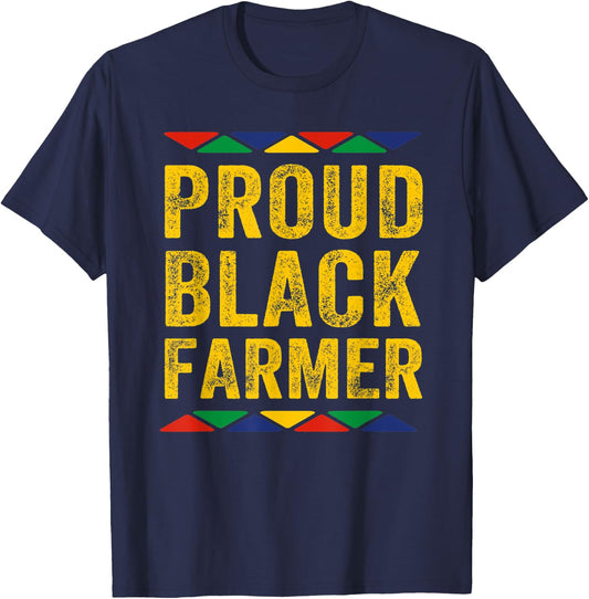 Proud Black Farmer Black History Month 2021 African American T-Shirt - T-Shirt | Navy