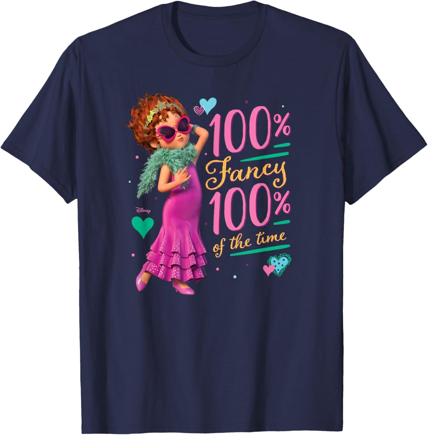 Fancy Nancy - 100% Fancy 100% of The Time T-Shirt - T-Shirt | Navy