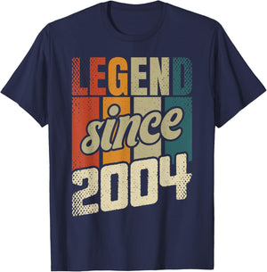 21st Birthday Man Woman 21 Years 2004 Decorative Funny Gift T-Shirt - T-Shirt | Navy
