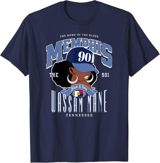 901 Area Code Memphis TN Unapologetically Melanated T-Shirt - T-Shirt | Navy