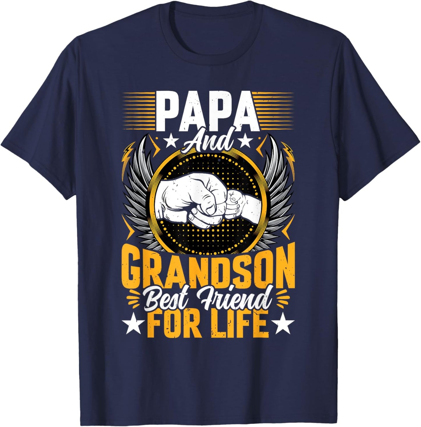 Papa and Grandson Best Friend for Life - Fathers Day Grandpa T-Shirt - T-Shirt | Navy