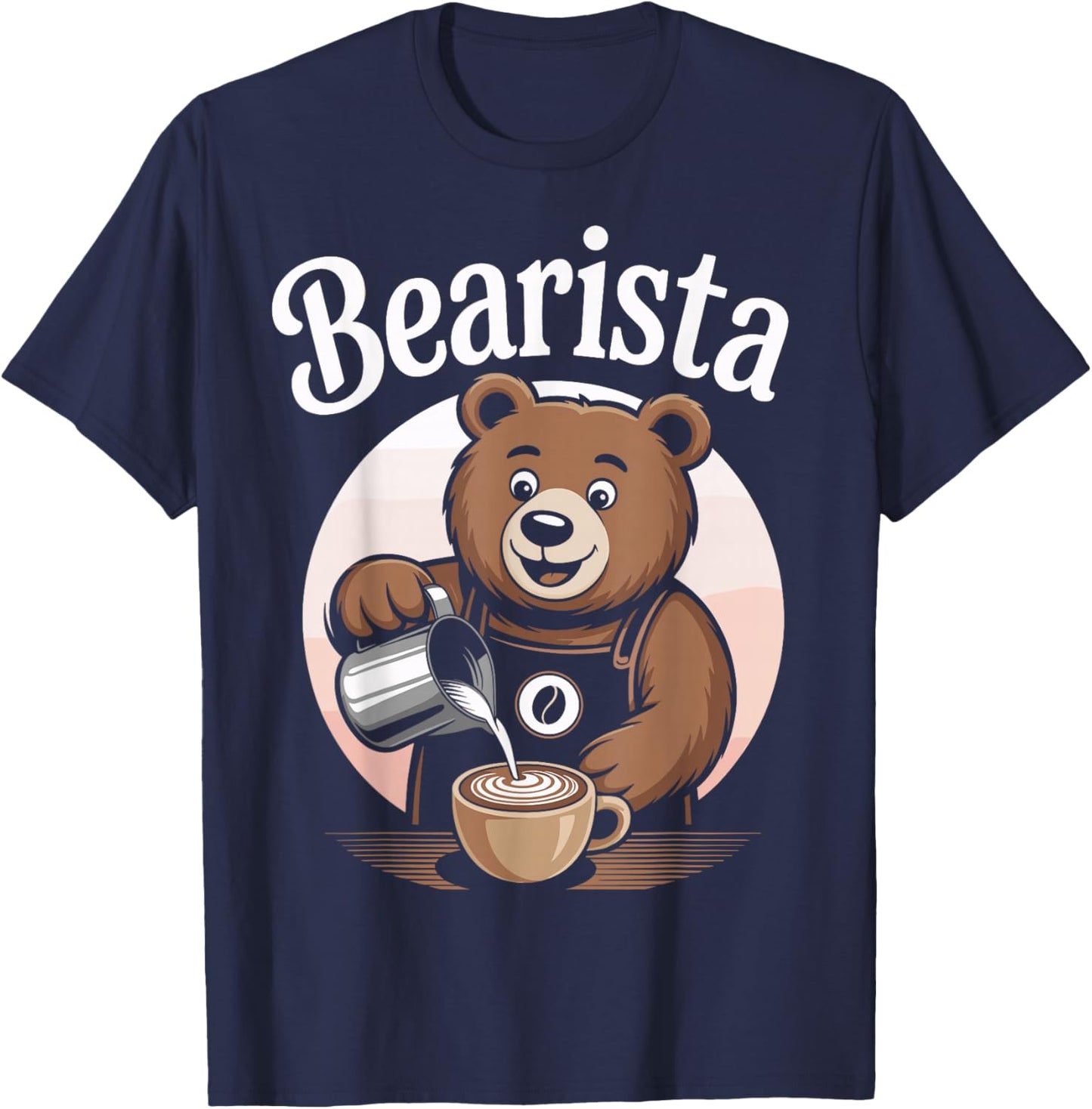 Bearista Bear Funny Coffee Barista T-Shirt - T-Shirt | Navy
