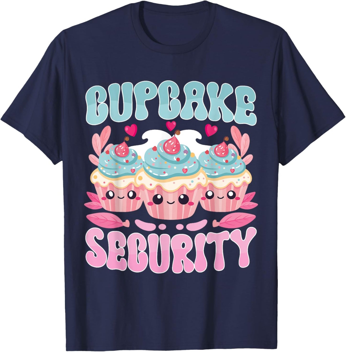 Cute Kawaii Dessert Cupcake Security Pastry Chef T-Shirt - T-Shirt | Navy