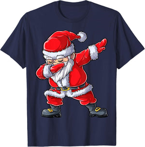 Dabbing Santa Claus Christmas Boys Men Funny Xmas Dab Dance T-Shirt - T-Shirt | Navy