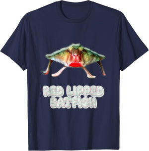 Red Lipped Batfish Photo T-Shirt - T-Shirt | Navy